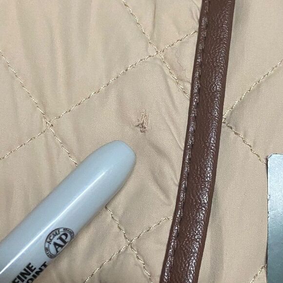 Lauren Ralph Lauren Jacket Women’s XS Tan Quilted Equestrian Collar Logo *READ* - Picture 3 of 16